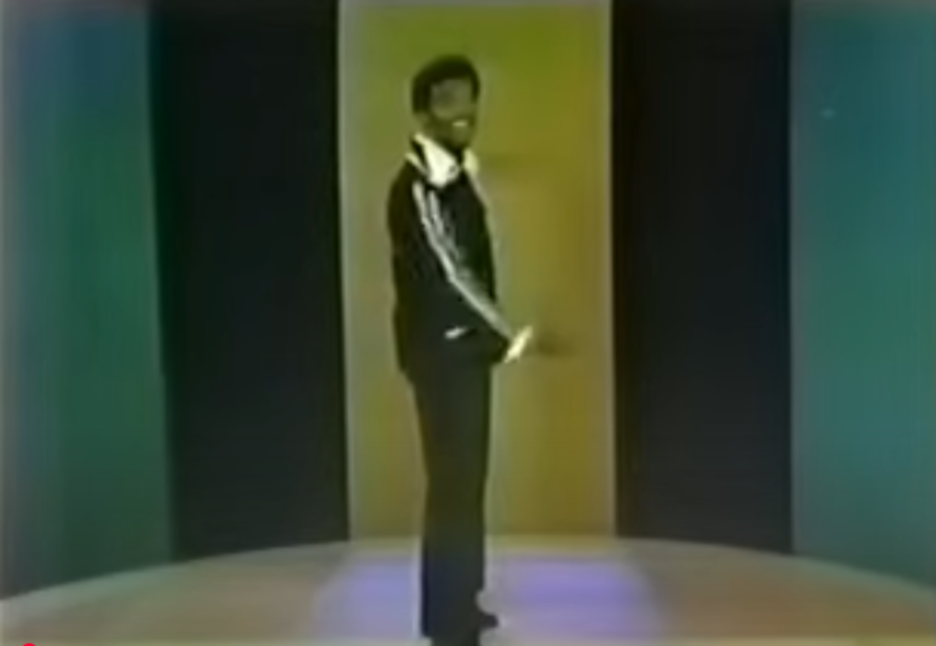 Edwin Starr poses in the beginning for the music video for "War" (1969).