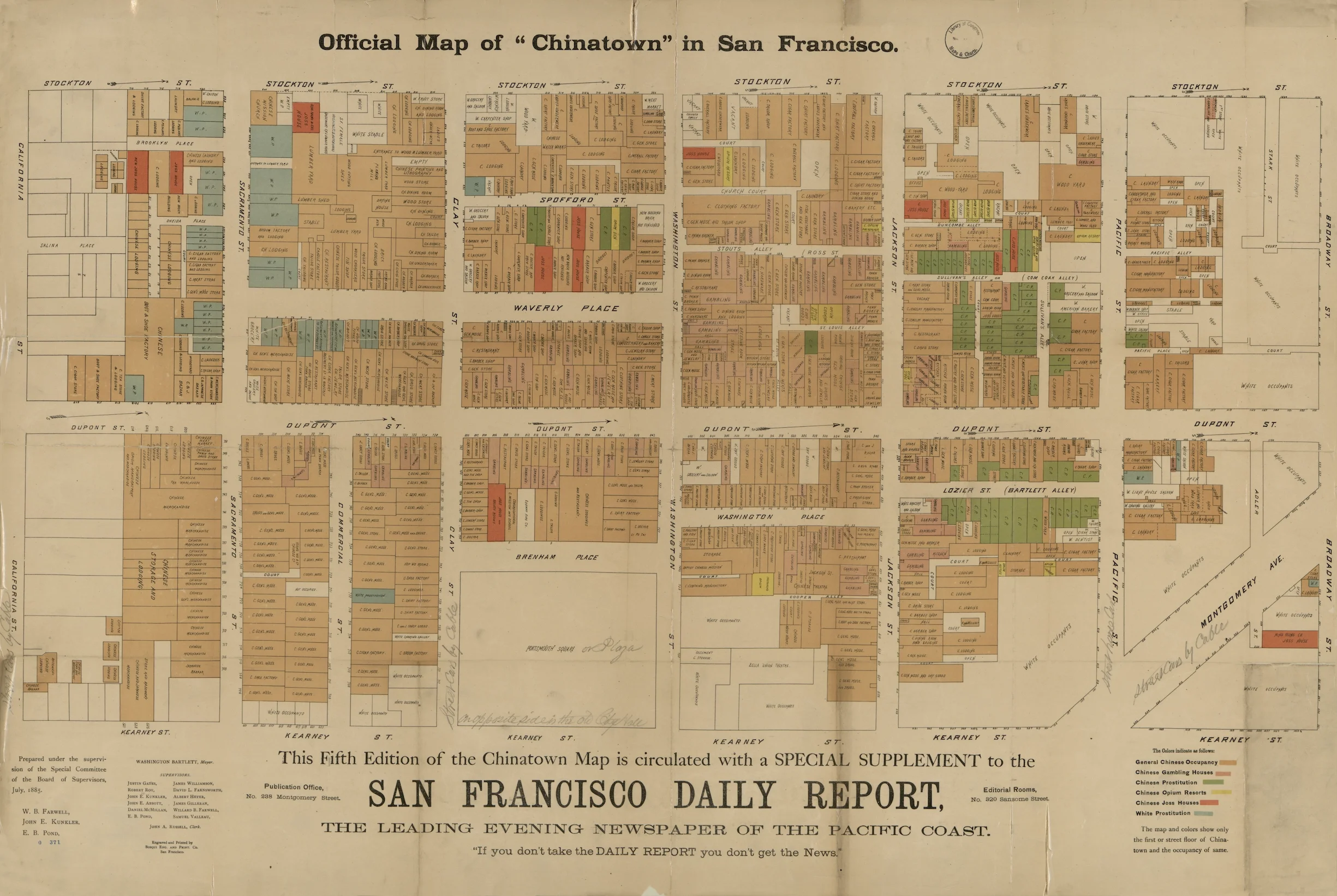 A map of San Francisco Chinatown from 1885.