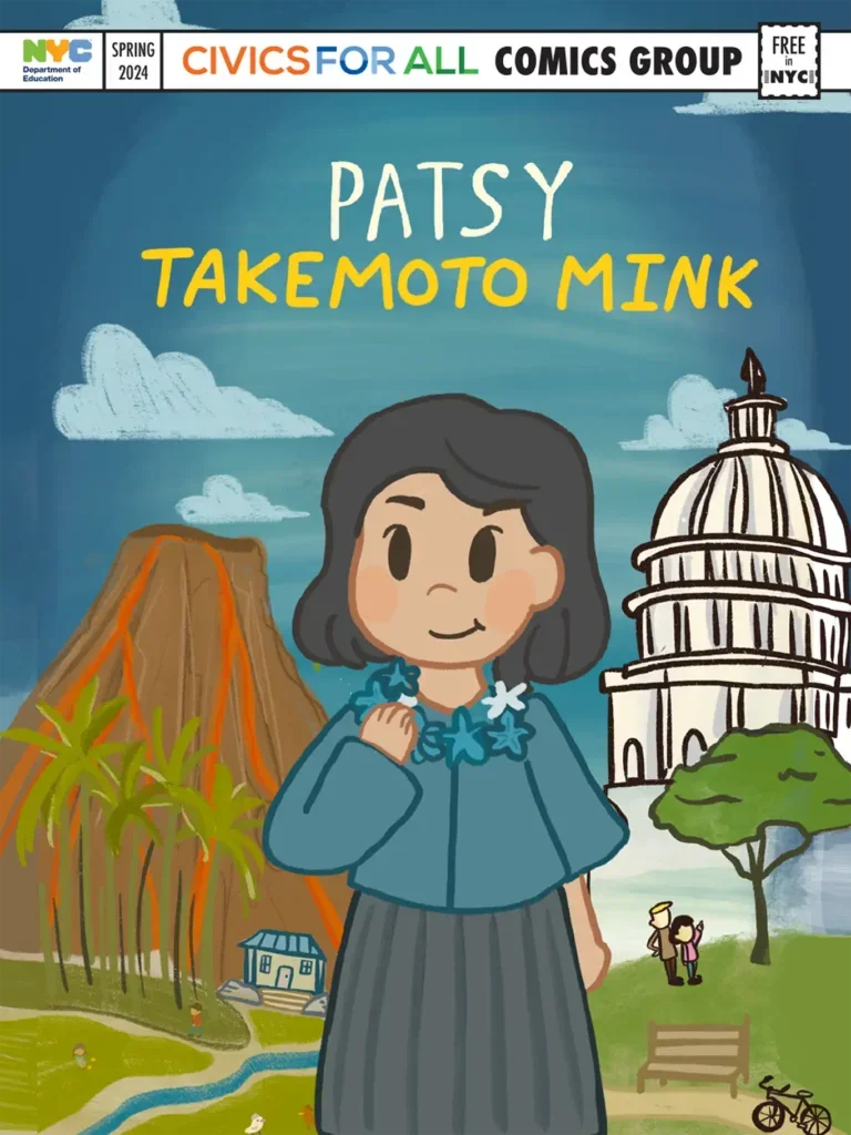 Cover page of an educational comic book on Patsy Takemoto Mink