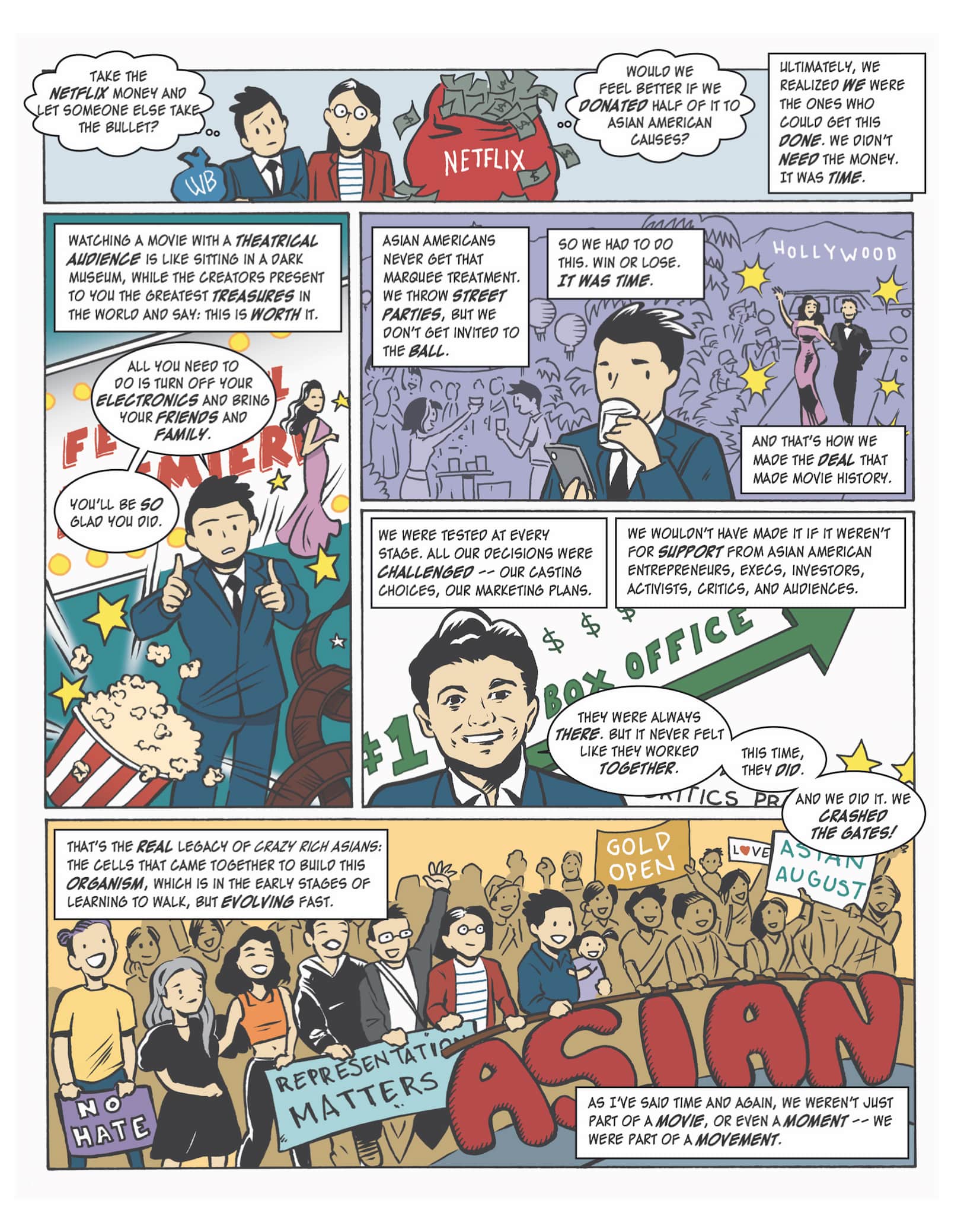 Four page graphic novel sequence illustrates Jon M. Chu's journey to directing Crazy Rich Asians.