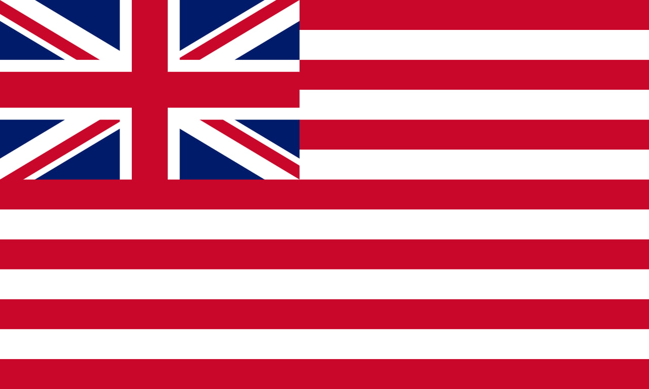 A flag with the Union Jack and red and white stripes.