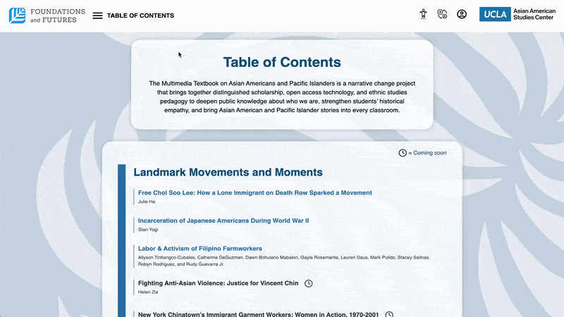 Easily navigate the table of contents by clicking on the hamburger icon at the top of the navigation menu.
