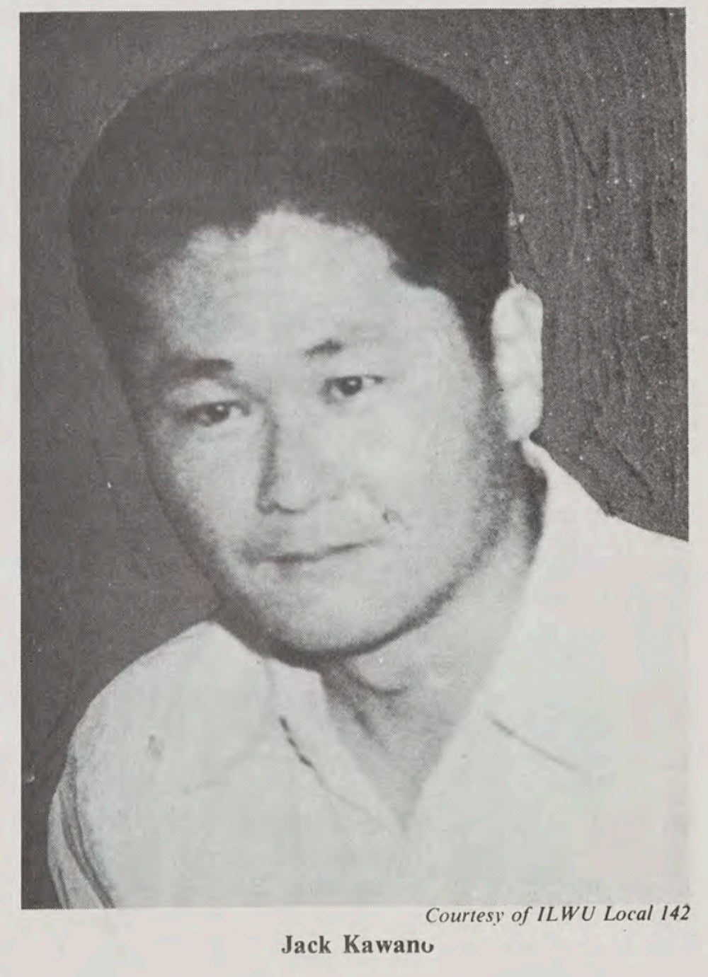 A union photo of Jack Kawano that looks like a yearbook picture.